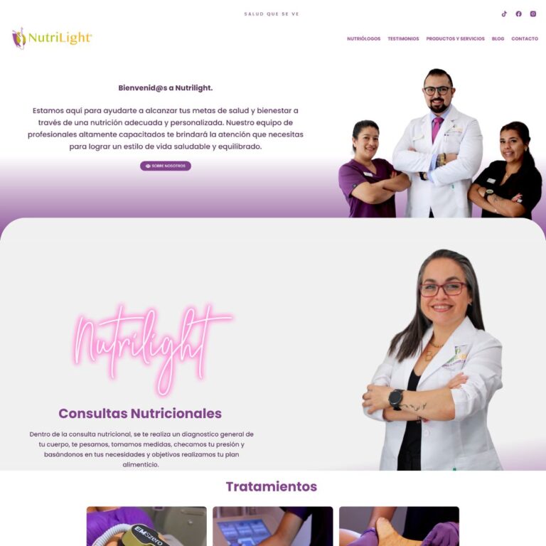 Sitio web Nutrilight